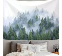 ZISTRCBAO Tapiz De Bosque Brumoso De Hoja Perenne, Paisaje Natural Minimalista Para Colgar En La Pared De Dormitorio, Sala De Estar, Habitación O Decoración Del Hogar 200x150cm