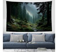 ZISTRCBAO Tapiz De Bosque Senderos, Tapiz De Pared Con Paisaje Natural Etéreo, Verdor Decoración De Pared Vibrante Para Sala De Estar, Dormitorio 200x150cm