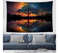 ZISTRCBAO Tapiz De Cielo Estrellado Árbol De La Vida, Estilo Fantasía Para Colgar En La Pared De Dormitorio, Sala De Estar, Habitación O Decoración Del Hogar 100x75cm