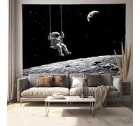 ZISTRCBAO Tapiz De Pared Astronauta Luna, 230x180cm Tapiz De Pared Arte Mural Arte De Ciencia Ficción Decorativo Para Sala De Estar, Habitación, Dormitorio, Noir