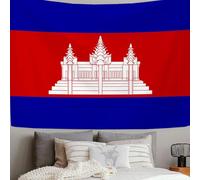 ZISTRCBAO Tapiz De Pared De Bandera De Camboya Para Dormitorio, Patrimonio Cultural Tapiz Colgante Para Sala De Estar Decoración Del Hogar, 230x180cm