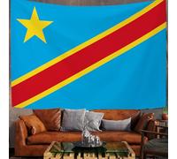 ZISTRCBAO Tapiz De Pared De Bandera De La República Democrática Del Congo Para Dormitorio, Identidad Nacional Tapiz Colgante Para Sala De Estar Decoración Del Hogar, 150x100cm