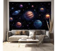 ZISTRCBAO Tapiz De Pared Universo Júpiter Saturno Espacio De Ciencia Ficción Para Colgar En La Pared, Decoración Negro Para Sala De Estar, Dormitorio, Tapices Estéticos 230x180cm