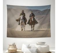 ZISTRCBAO Tapiz Desierto Vaquero A Caballo Dormitorio, Estilo Retro Del Oeste Tapiz Amarillo Terroso Microfibra Decoración De Pared Para Comedor Corredor Balcón Salón Apartamento 150x100cm