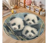 ZISTRCBAO Verde Claro Alfombras Redonda De área 60cm, Lindo Panda Alfombra Redonda De Salón, Animal De Acuarela Alfombras De Suaves para Habitación Infantil Sala De Juegos
