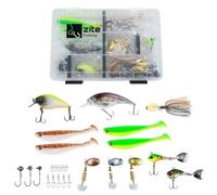 Zite Fishing - Caja para pesca (24 piezas, incluye cebos de goma InZite Pershad, Snaps y remolinos de seguridad)