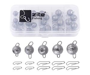 Zite Fishing Cheburashka Plomo Jig Jig Jigs - Bottom Jigs - Cables intercambiables de plomo 6-14 g - 30 unidades en caja de plomo Cheburaschka bolas