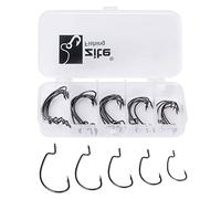 Zite Juego de anzuelos Fishing Offset - 50 unidades #2-3/0 - Anzuelos de goma para cebos Jigs, cebos de criatura, peces de goma y más pesca en caja