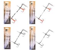 Zite Sistemas de lucio de pesca de tamaño S 9 cm y L 13 cm | montaje listo para usar en parte sistema de pesca de peces depredadores UV activo | peces de goma de agua plana 15 - 26 cm | sistema de