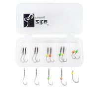 Zite Surtido de anzuelos giratorios de pesca | 12 anzuelos giratorios y 3 anzuelos de tungsteno | anzuelos de pesca tamaño 4-6 | anzuelos para truchas para señuelos de goma UL como Curly Viper &