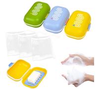 Zithgen 3 PCS Jabonera Portátil con Tapa, Jabonera Plastico de Viaje Caja de Jabón Impermeable Caja de Contenedor de Jabón Porta Jabón de Ducha con 3 Bolsas para Viajes, Hogar, Escuela, Acampar