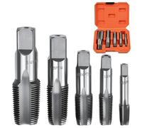 Zithgen 5 PCS Juego de Machos para Tuberías NPT, Grifos Formadores de Roscas NPT de 1/8", 1/4", 3/8", 1/2" y 3/4" Juego de Machos de Roscar de Acero Al Carbono para Ttuberías de Agua de Automóviles