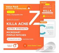 ZitSticka Paquete de 20 parches extra fuertes para el acné para la cara, parche de botón más potente del mundo con microdarts de acción rápida, comienza a funcionar en 2 horas para áreas