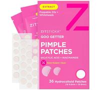 ZitSticka Parches de espinillas para cara y cuerpo, parches hidrocoloides para cubrir granos, parches de acné o calcomanías para puntos de acné, parche corporal (GOO GETTER 36 unidades)