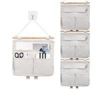 ZITUZY 4 Piezas Organizador Colgante, Organizador Colgante con Bolsillos, Bolsa De Alamcenamiento Colgante, para Familia, Oficinas, Almacenamiento Colgante para Vehículos Recreativos (Beige)