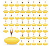ZITUZY 50 velas flotantes amarillas, velas flotantes sin perfumar, velas flotantes decorativas para piscina de boda, baño de San Valentín, cena, decoración navideña (amarillo)