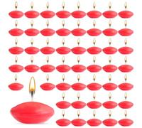 ZITUZY 50 velas flotantes rojas, velas flotantes sin perfumar, velas flotantes decorativas para piscina de boda, baño de San Valentín, cena, decoración navideña (rojo)