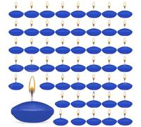 ZITUZY 50 velas flotantes, velas flotantes sin perfume, velas flotantes decorativas, sin aroma, para piscina de boda, baño de San Valentín, cena, decoración navideña (azul)