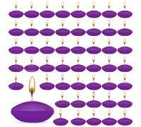 ZITUZY 50 velas flotantes, velas flotantes sin perfume, velas flotantes decorativas, sin fragancia, para piscina de boda, baño de San Valentín, cena, decoración navideña (morado)