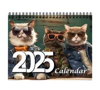 ZITUZY Calendario de pared 2025, calendario de pared 2025, calendario de pared 2025, para amantes de los gatos, familia y amigos