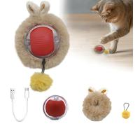 ZITUZY Pelota interactiva para gatos, juguete eléctrico para gatos, pelota eléctrica con cuerda, juguete interactivo para gatos, Chewie Rolling Ball, juguete eléctrico (rojo)