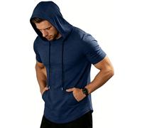ZITY T-Shirt Sportiva Uomo con Cappuccio Maniche Corte Traspirante Palestra Corsa Estate M-3XL