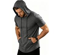 ZITY T-Shirt Sportiva Uomo con Cappuccio Maniche Corte Traspirante Palestra Corsa Estate M-3XL