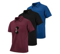 Zitysport 3 Pack Polos Manga Corta Hombre - Regular Fit Camisas de Golf Deporte Verano - Secado Rápido Transpirable