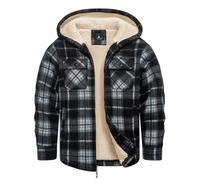 zitysport Chaqueta Niños Camisa Invierno Gruesa Sudadera con Capucha A Cuadros Niño Cremallera Cálida De Franela Chicos Sudadera Aire Libre Forrado Invierno Para Bolsillo(Negro S)