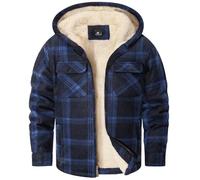 zitysport Chaqueta Niños Camisa Invierno Gruesa Sudadera con Capucha A Cuadros Niño Cremallera Cálida De Franela Chicos Sudadera Aire Libre Forrado Invierno Para Bolsillo(Marineblau S)