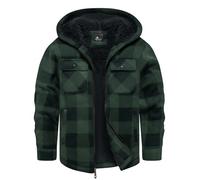 zitysport Chaqueta Niños Camisa Invierno Gruesa Sudadera con Capucha A Cuadros Niño Cremallera Cálida De Franela Chicos Sudadera Aire Libre Forrado Invierno para Bolsillo(OscuroVerde 2XL)