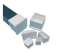 ZIUBMVDYC 4 Piezas de Protectores Suelo for Patas Mesa PVC Cuadrados Blancos, Muebles, Cubiertas rectangulares Antideslizantes -Protectores para Patas de sillas(50x100mm)