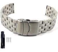 ZIUBMVDYC Correa de reloj de acero inoxidable, 20 22 mm de liberación rápida interfaz plana correa de reloj pulsera pulsera con herramienta(Silver,20mm)