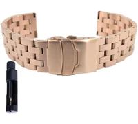 ZIUBMVDYC Correa de reloj de acero inoxidable, 20 22 mm de liberación rápida interfaz plana correa de reloj pulsera pulsera con herramienta(Rose Gold,22mm)
