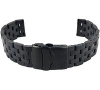 ZIUBMVDYC Correa de reloj de acero inoxidable, 20 22 mm de liberación rápida interfaz plana correa de reloj pulsera pulsera con herramienta(Black,22mm)