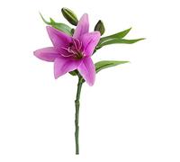 ZIUBMVDYC Flores Artificiales, Flores de Lirio Artificiales, Lirios Tigres Falsos de Tacto Real con Tallo, arreglo de Flores Artificiales de Primavera, Paquete de decoración(Pueple)