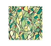 ZIUBMVDYC Láminas para Ventanas, Geometric Green Yellow Frosted StainedWindow Stickers Opaque Bathroom Office Privacy Film 1 Panels(W 35.4" x L 39.4")