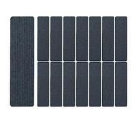 ZIUBMVDYC Peldaños Antideslizantes para escaleras, Paquete de 15 peldaños de Escalera de poliéster Multicolor for Interiores(Dark Gray)