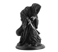 Ziurmut la Estatua Grim Reaper | Túnica Negra Túnica Estatua La Santa Muerte Santa Muerte,Holding Scythe Black Robe Grim Reaper Figura, Santa Muerte Santa Muerte Altar Escultura