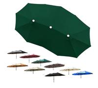 ZIUSFAC 460x270cm Tela De Recambio para Sombrilla Doble 12 Varillas Cubierta De Repuesto para Sombrilla De Patio Grande Toldo De Recambio De Sombrilla Exteriores(Dark Green)