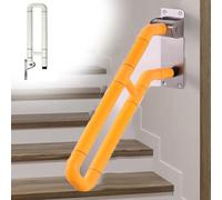 ZIUSFAC 60cm Agarraderas Baño Asa De Seguridad para Baño De Acero Inoxidable Pasamanos Escalera En Forma De U Antideslizante Pasamanos para 1-3 Escalones(Yellow,65cm/25.6in)