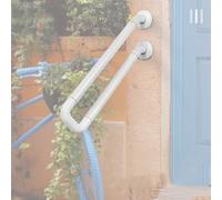 ZIUSFAC 60cm Agarraderas Baño Asa De Seguridad para Baño De Acero Inoxidable Pasamanos Escalera En Forma De U Antideslizante Pasamanos para 1-3 Escalones(White,60cm/23.6in)