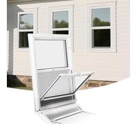 ZIUSFAC Blanco Ventana De Repuesto para Hogar Ventana Corrediza Vertical 70×35cm 90×60cm Ventana De Cobertizo De Aluminio con Mosquitera((HxW) 83x48cm/33x19)