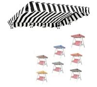 ZIUSFAC Cubierta De Toldo De Repuesto 142×120 195×112 Techo De Repuesto Para Columpio Jardin Toldo Recambio Balancín Funda Stripe Para Columpio De Patio 2/3 Plazas(Black,195x112cm/76.8x44in)