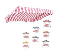 ZIUSFAC Cubierta De Toldo De Repuesto 142×120 195×112 Techo De Repuesto Para Columpio Jardin Toldo Recambio Balancín Funda Stripe Para Columpio De Patio 2/3 Plazas(Pink,191x120cm/75x47in)