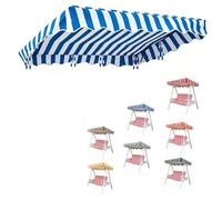 ZIUSFAC Cubierta De Toldo De Repuesto 142×120 195×112 Techo De Repuesto Para Columpio Jardin Toldo Recambio Balancín Funda Stripe Para Columpio De Patio 2/3 Plazas(Blue,210x145cm/83x57")