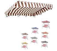 ZIUSFAC Cubierta De Toldo De Repuesto 142×120 195×112 Techo De Repuesto Para Columpio Jardin Toldo Recambio Balancín Funda Stripe Para Columpio De Patio 2/3 Plazas(Brown,195x112cm/76.8x44in)