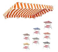 ZIUSFAC Cubierta De Toldo De Repuesto 142×120 195×112 Techo De Repuesto Para Columpio Jardin Toldo Recambio Balancín Funda Stripe Para Columpio De Patio 2/3 Plazas(Orange,142x120cm/56x47in)