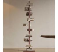 ZIUSFAC Estantería Vertical De 9 Niveles, Torre De Estantería De Columna Vertebral De Metálico, Estantería De Esquina Invisible, Estantería Estrecha para Espacios Pequeños - Negro(Reddish-Brown)