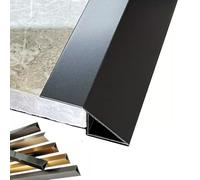ZIUSFAC Perfil De Compensación para Piso Reductor De Umbral Acero Inoxidable Tira De Umbral, Rampa De Barrido para Interiores 100 Cm, Altura De Transición Inferior A 5 Cm(Black,High 20mm x Wide 20mm)